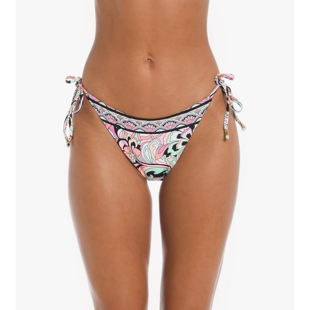 NWT Sunshine 79 Women Paisley Floral Side Tie Hipster Bikini Bottom